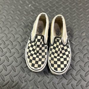 Vans Black and White Checkerboard Slip Ons